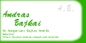 andras bajkai business card
